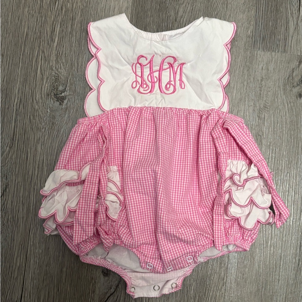 Charming Pink Gingham Diaper Cover with Ruffles
